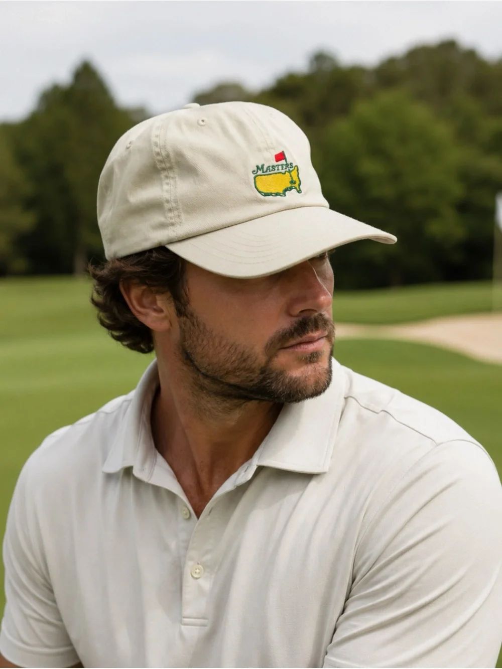 American Needle Unisex Masters Embroidered Cotton Golf Cap in Natural